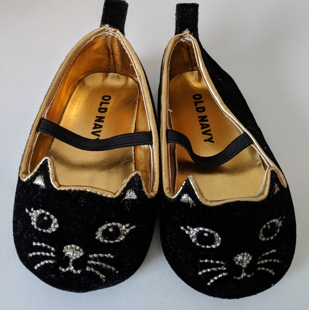 Black Velvet Cat Flats Infant